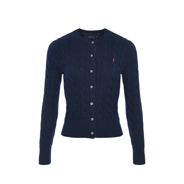 Hunter Navy Cable Knit Cotton Cardigan - Stilshoppen