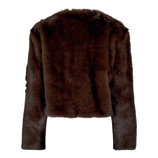 Mørk Brun Faux Fur Classic Jacket - Stilshoppen