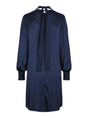 Collar satin stretch dress - Stilshoppen