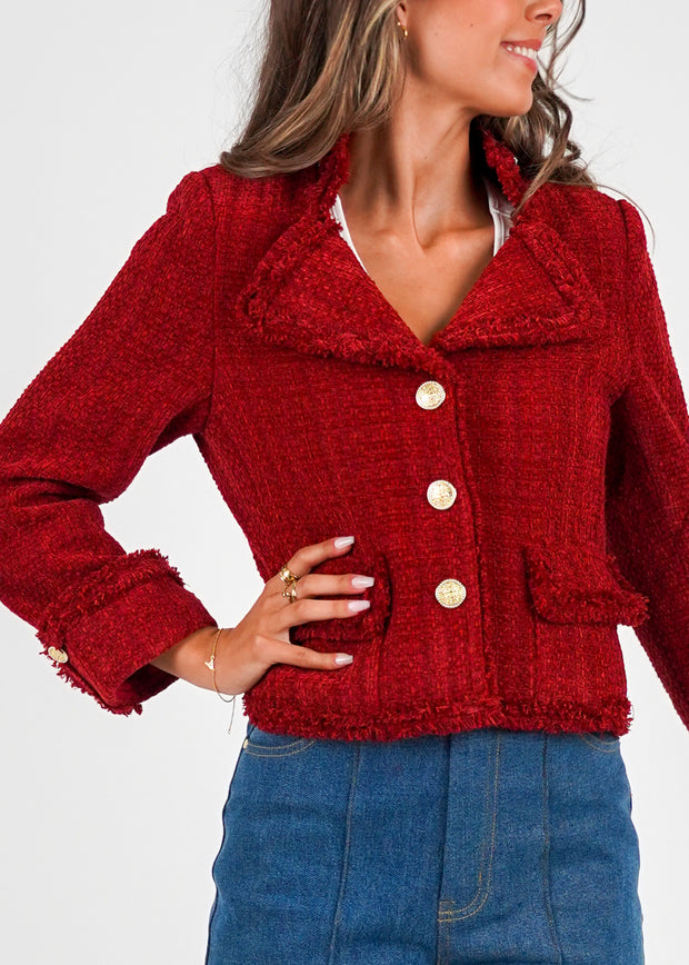 Burgunderrød Tweed Jacket