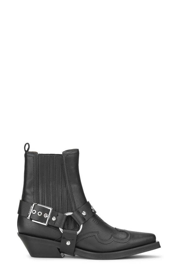 Sorte Fitted Chelsea Western Boot - Stilshoppen