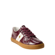 Burgunder Janson II Croc-embrossed leather sneakers