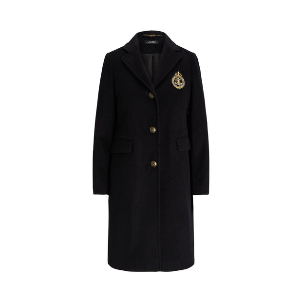 Black Crested Wool Lined Coat