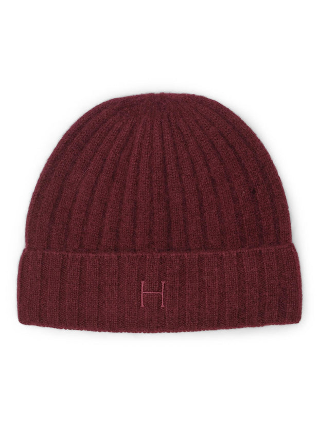 Burgunder Cashmere Rib Beanie