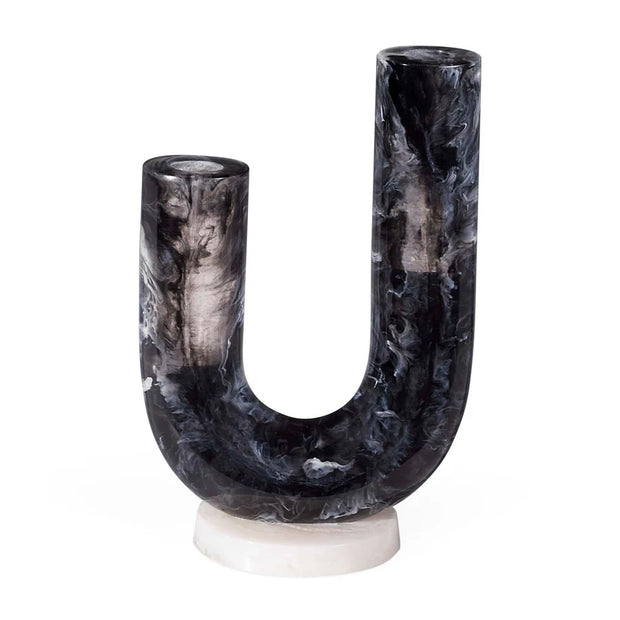 Sort/Hvit Mustique Double Tube Vase