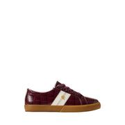Burgunder Janson II Croc-embrossed leather sneakers