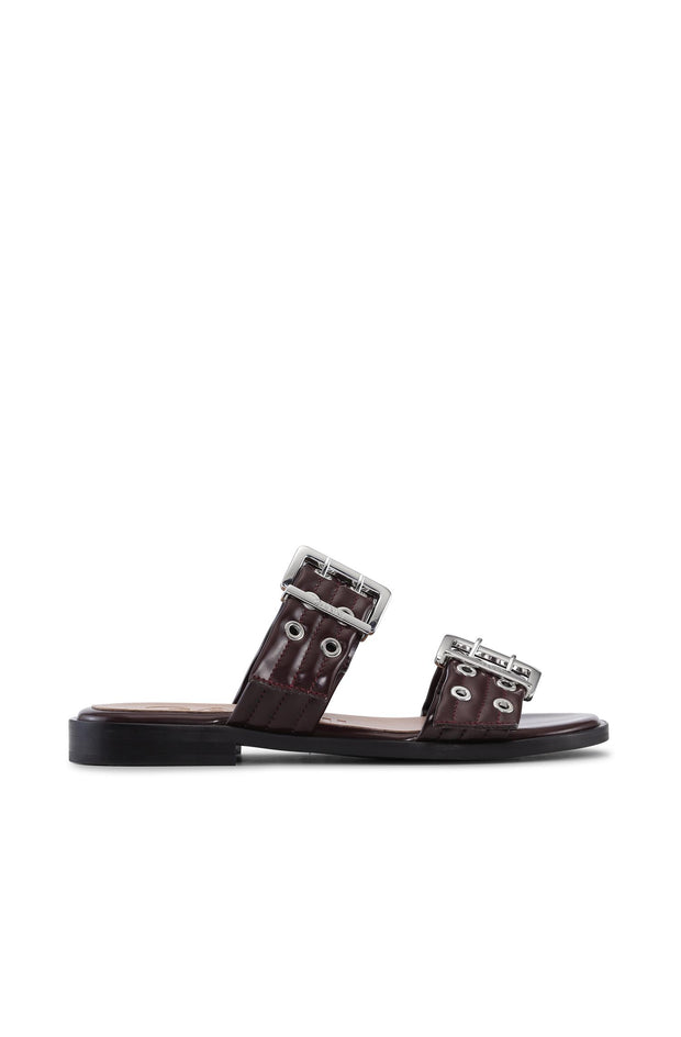 Feminine Buckle Two Strap Sandal Oleatex