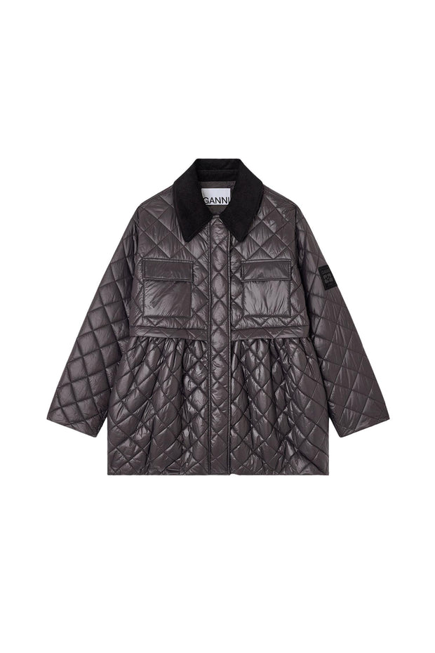 Sort Shiny Quilt Midi Jacket