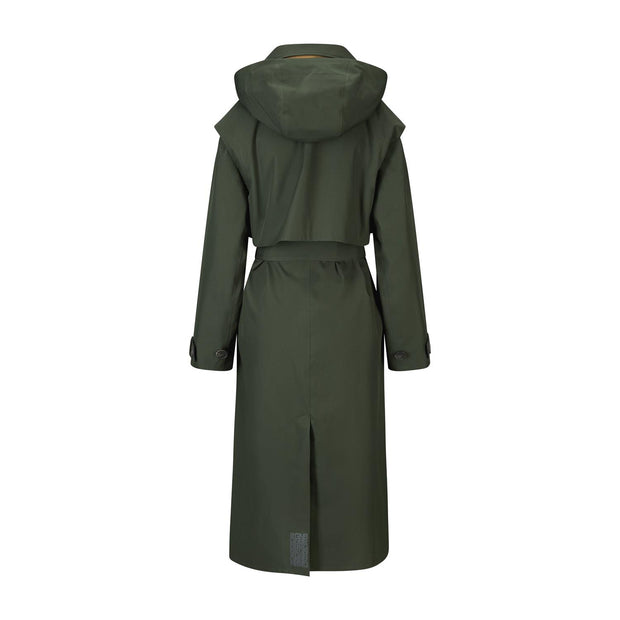 Oliven Regndråpe Trench Coat - Stilshoppen