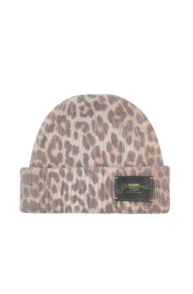 Graphic Wool Mix Printed Leopard Beanie - Stilshoppen