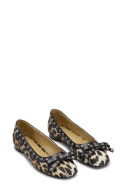 Leopard Eyelets Bow Ballerina - Stilshoppen