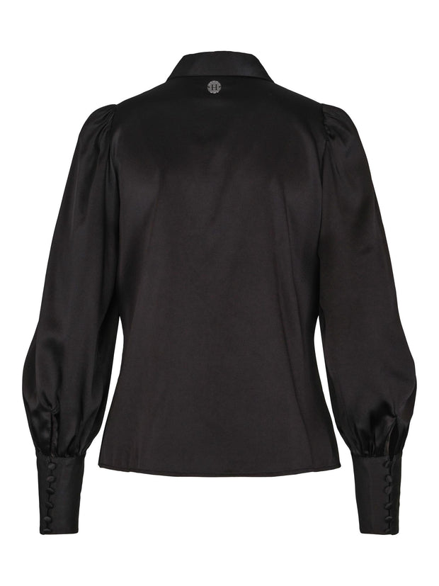 Sort Feminine Silk Blouse - Stilshoppen