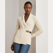 Creme Buckled cardigan - Stilshoppen