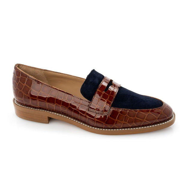 Navy  & Tan Loafer