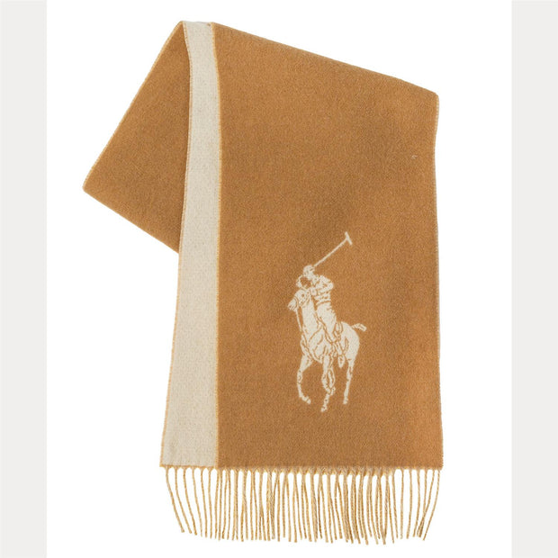 Camel/Cream Big Pony Wool Scarf