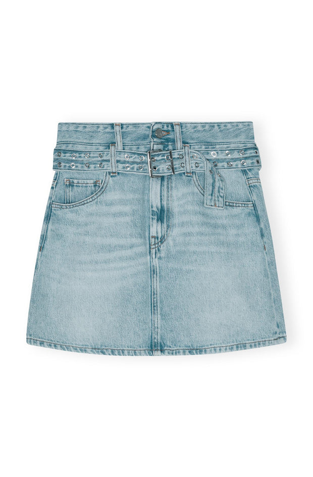 Soft Rigid Denim Mini Skirt