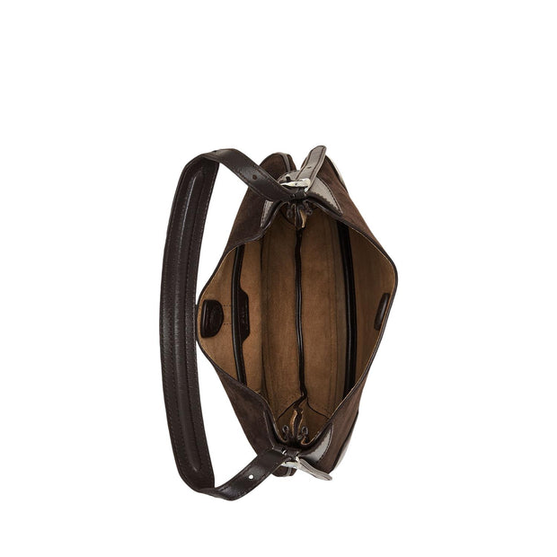 Brun Polo ID Suede-Leather Small Shoulder Bag - Stilshoppen