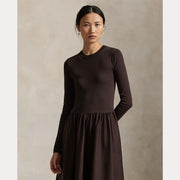 Brown Knit A Line Dress