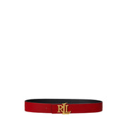 Sort/rødt Logo Reversible Embossed Belt - Stilshoppen