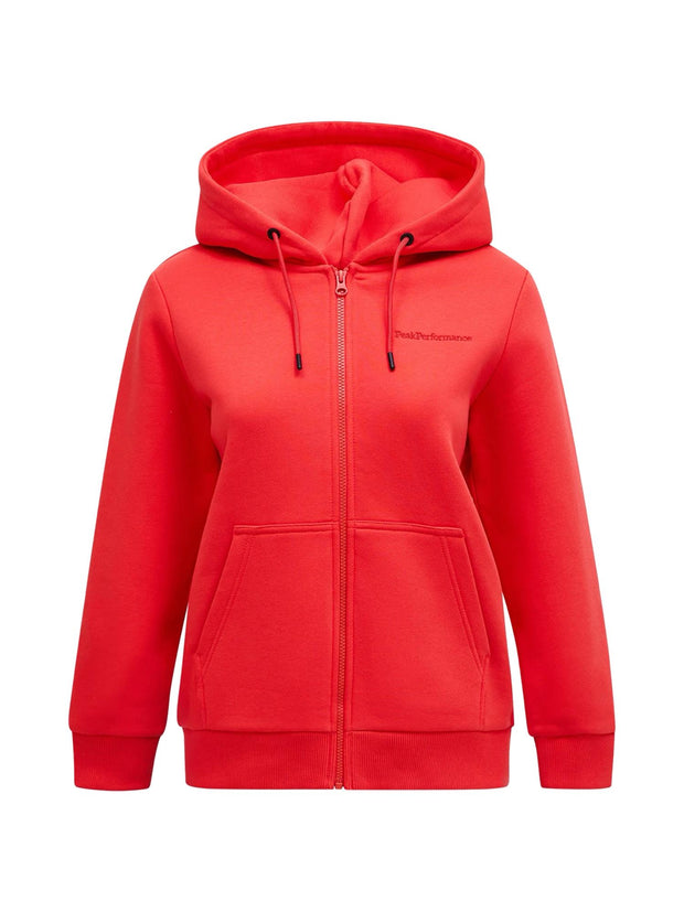 Brilliant Red W Original Small Logo Zip Hood