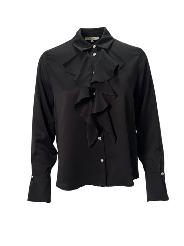 Sort Lillie silkebluse