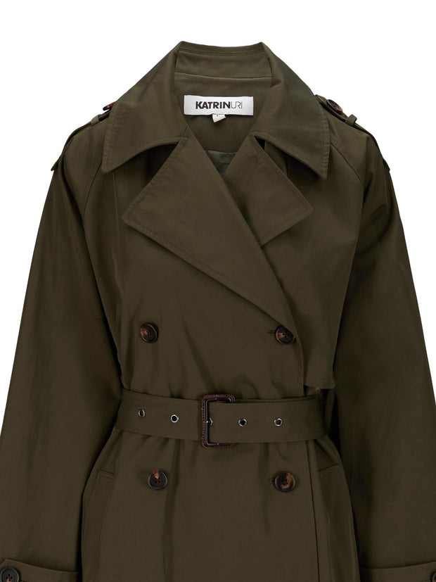 Armygrønn Trench Coat