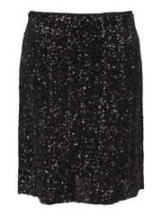 Sort A-shape Sequins Skirt - Stilshoppen