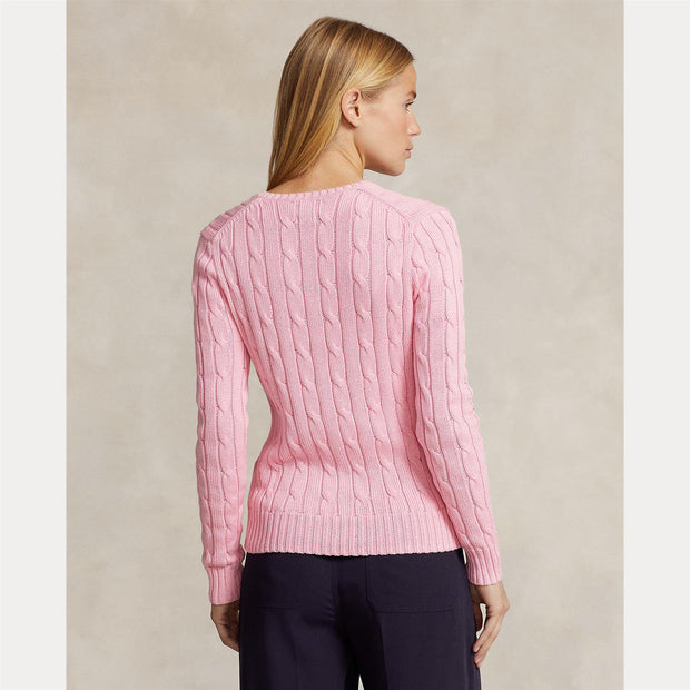 Rosa Cable Knit Cotton V-Neck Sweater - Stilshoppen