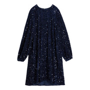 Blå Luna Sequins Dress