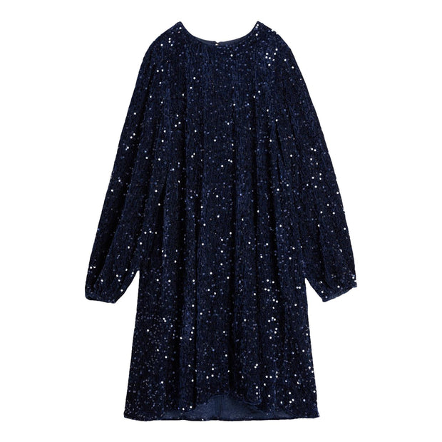 Blå Luna Sequins Dress