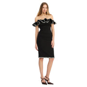 Sort Crepe Ruffle Top - Stilshoppen