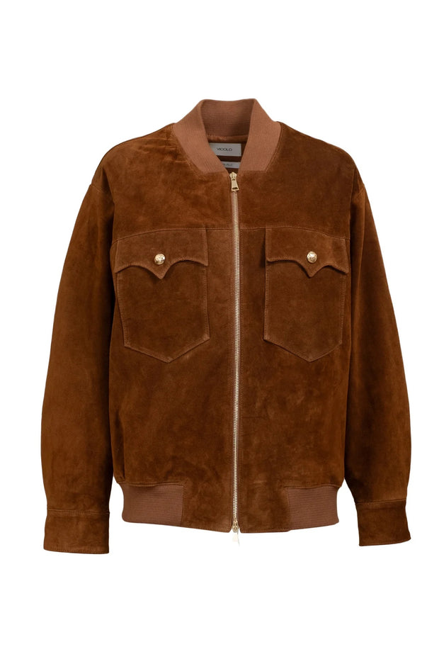 Cognac ruskinns bomber jacket