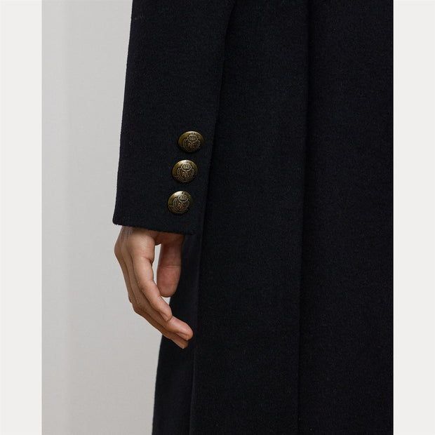 Black Crested Wool Lined Coat
