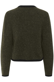 Oliven/Black GZalpha ls contrast cardigan - Stilshoppen