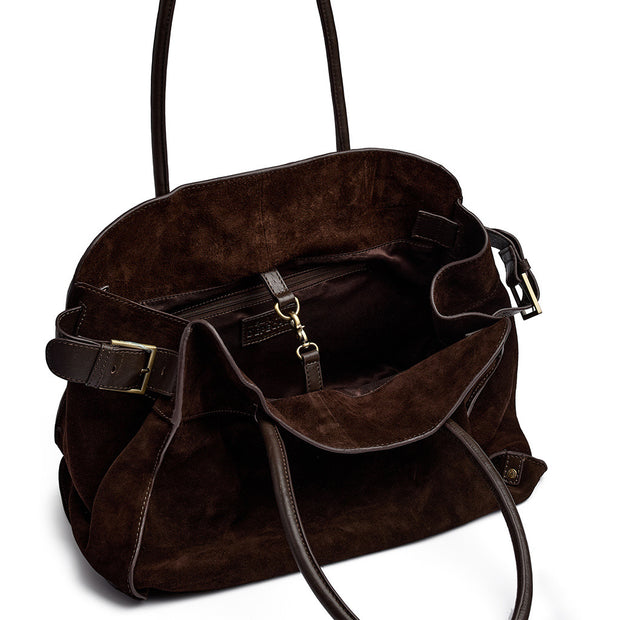 Brun Suede Shopper - Stilshoppen
