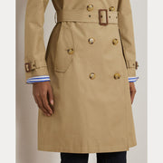 Beige Double Breasted Blend Trench Coat