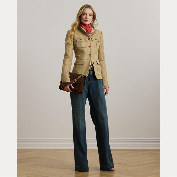 Jathnay Herringbone Linen Blazer