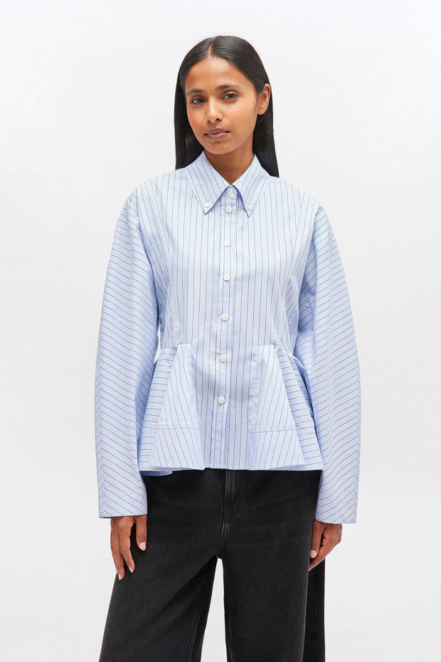 Stripe Peplum Shirt - Stilshoppen