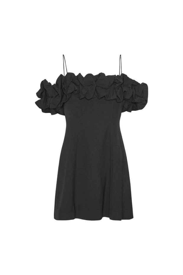 Sort Crepe A-Line Mini Dress - Stilshoppen