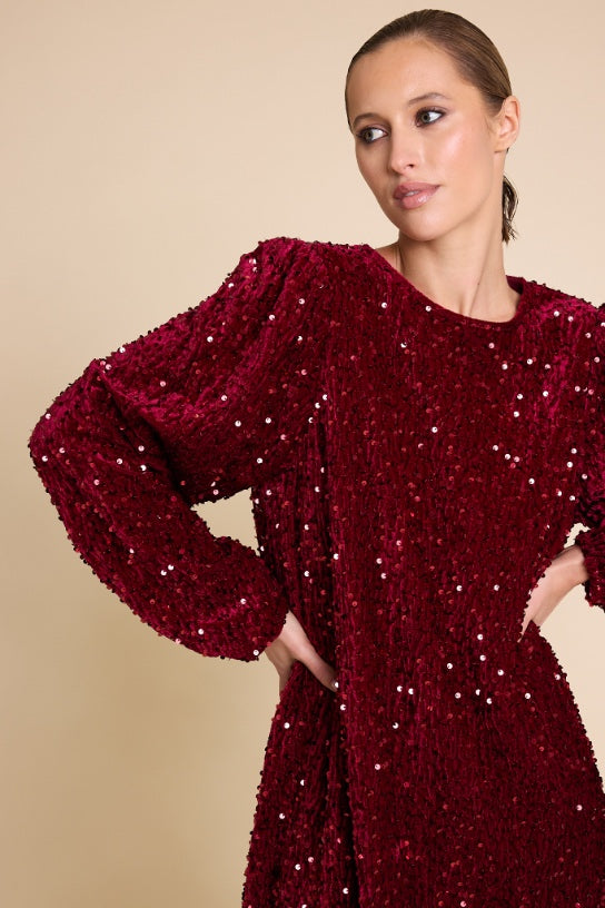Red Luna Sequins Dress