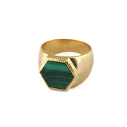 Gull Malachite Hex Ring