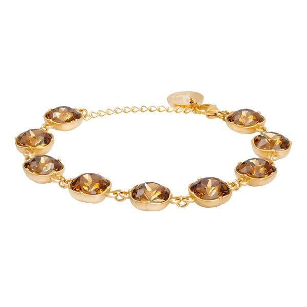 Smokey quarts Carla Swarovski Lux armbånd - Stilshoppen
