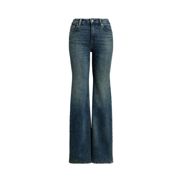 Blå Retro Flare jeans - Stilshoppen