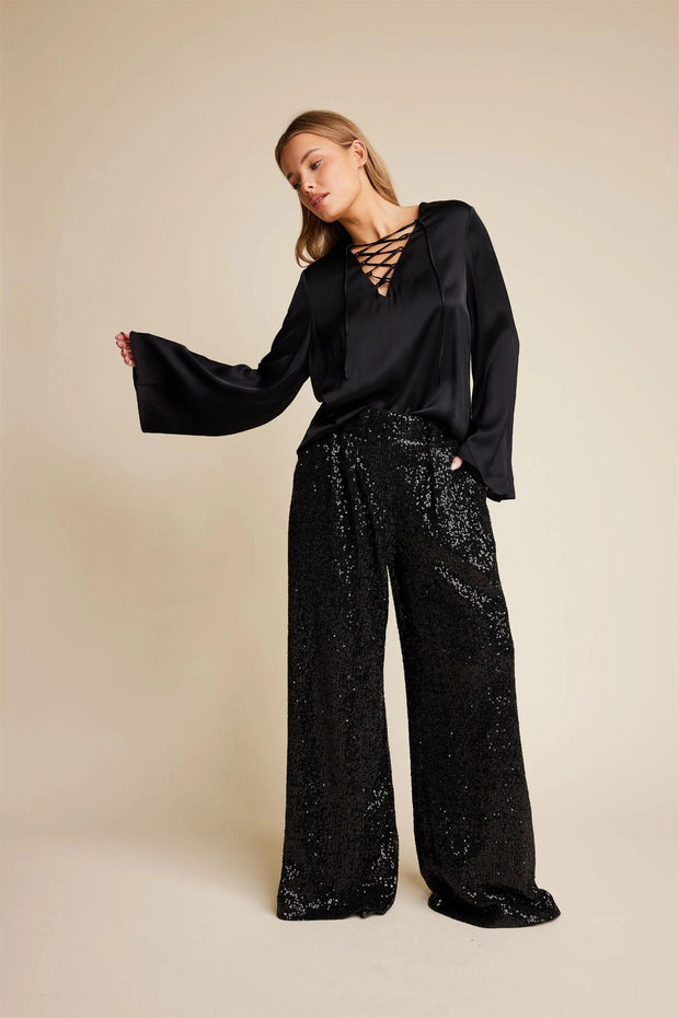 Sort Mister Sequins Trousers - Stilshoppen