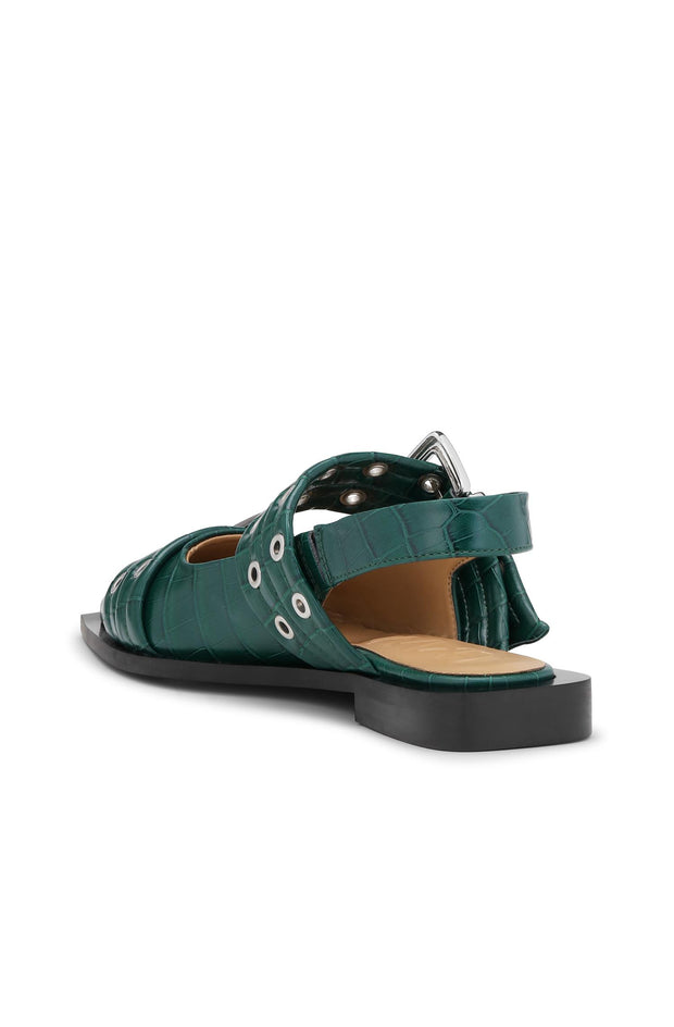 Feminine Buckle Ballerina Croco