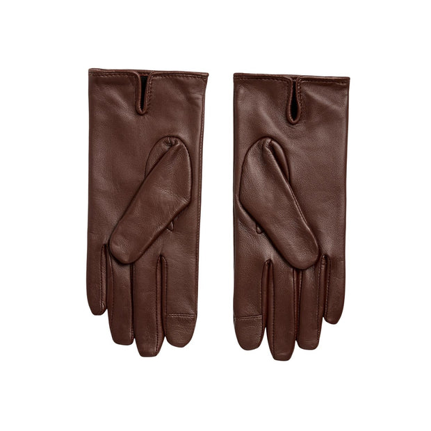 Mahogny Logo Embrossedd Sheepskin Teck Gloces - Stilshoppen