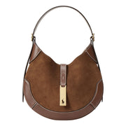 Brun Polo ID Sued Leather Shoulder Bag - Stilshoppen