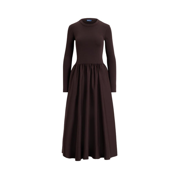 Brown Knit A Line Dress