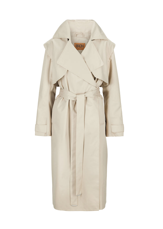 Sand Regndråpe Trench Coat - Stilshoppen