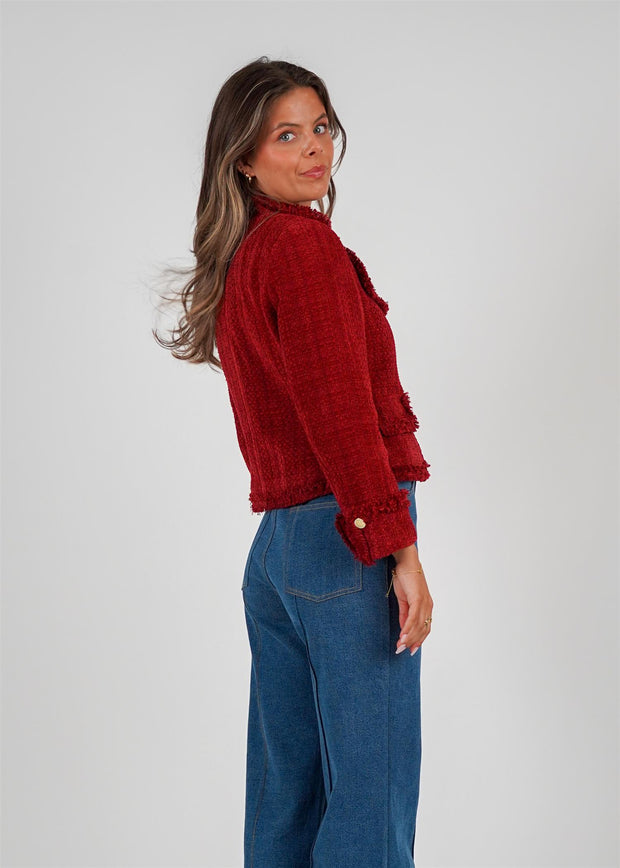 Burgunderrød Tweed Jacket